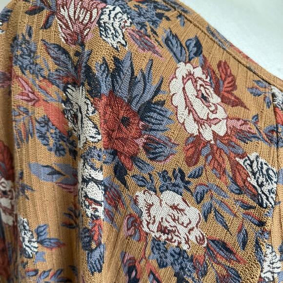 Lucky Brand Brown Floral Cottagecore Prairie Boho Blouse Size M - Picture 8 of 10